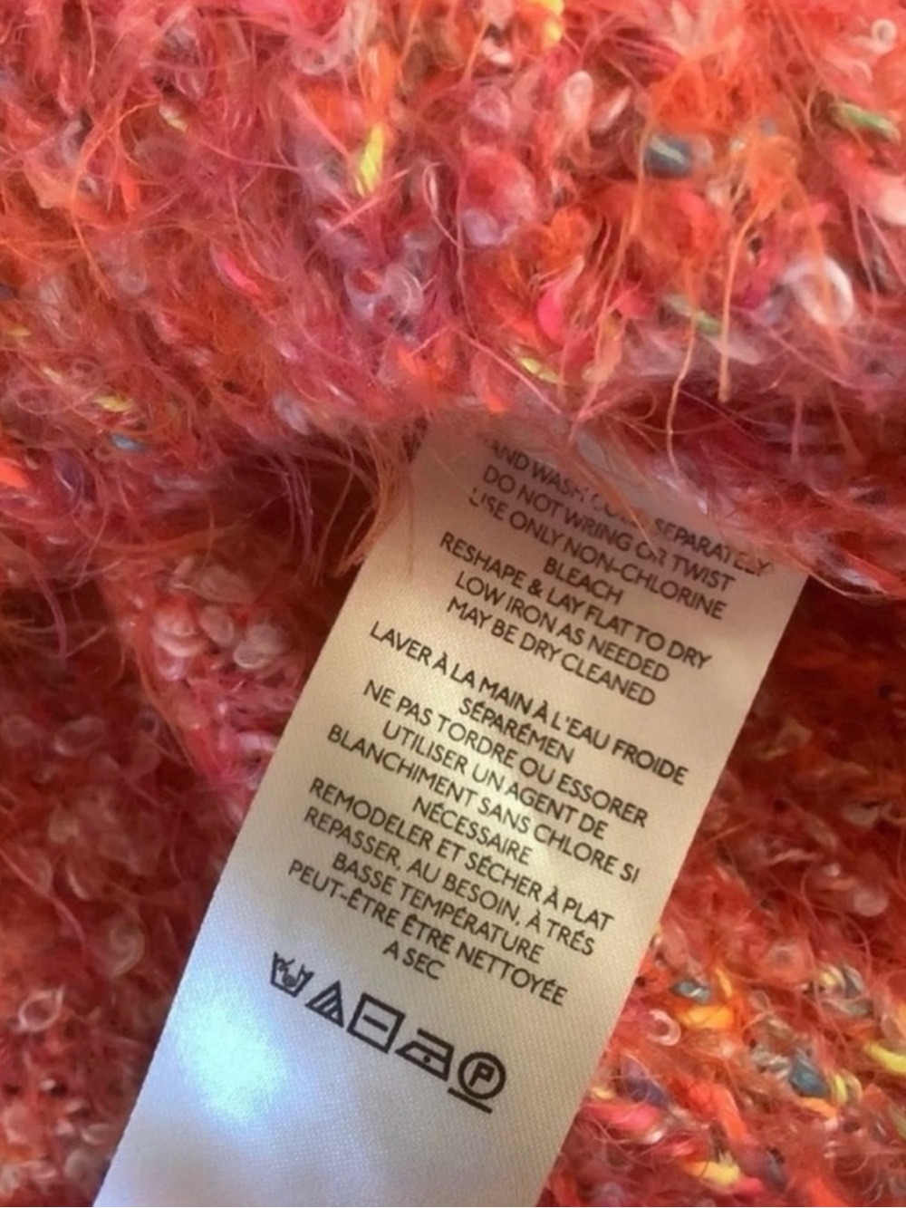 Free People Stardust Crop Sweater Red Pink Textured Pullover S NWOT - Picture 6 of 16